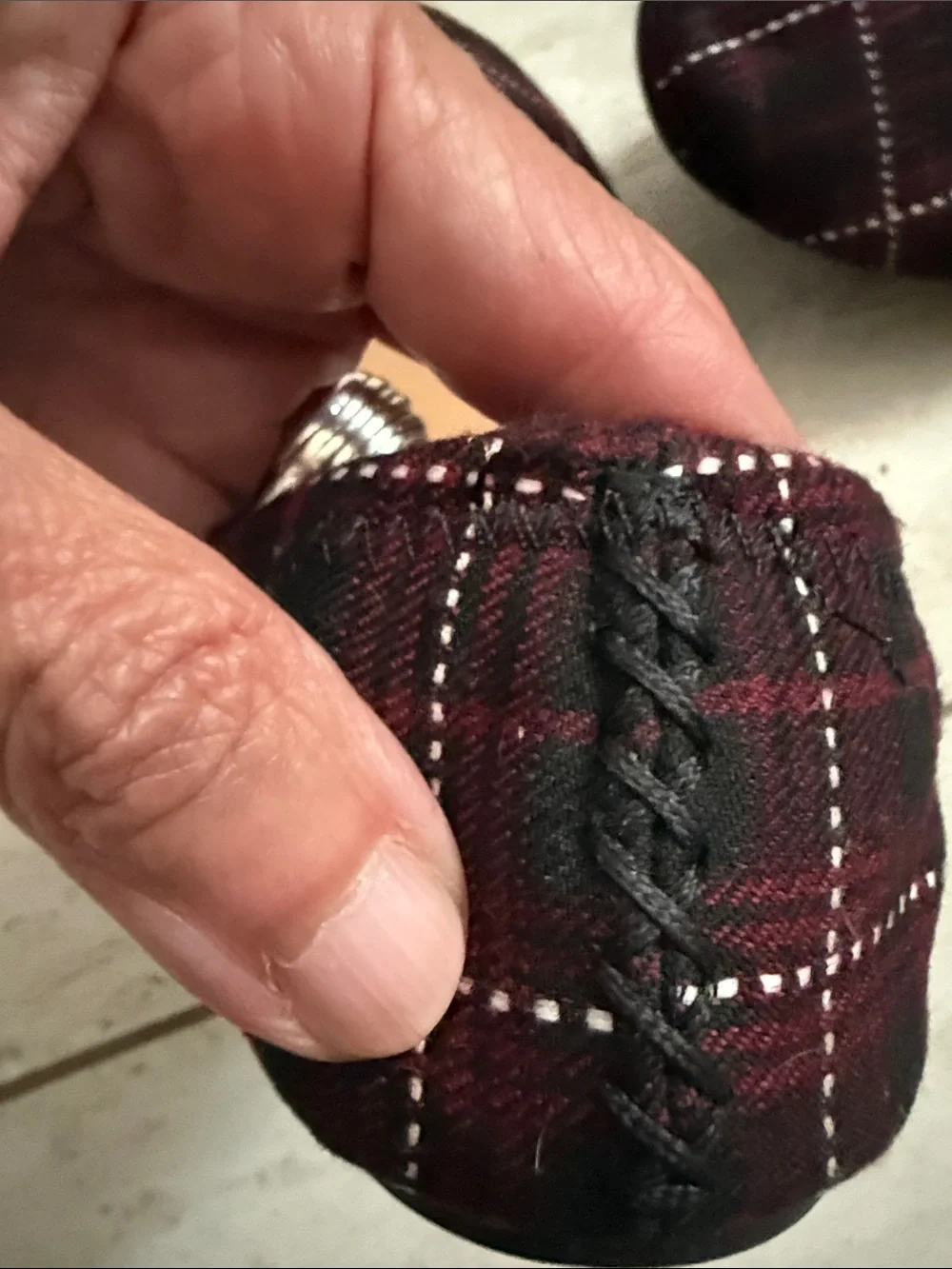 Lucky Brand Women's Burgundy Plaid Ballet Flats..size 9.5M